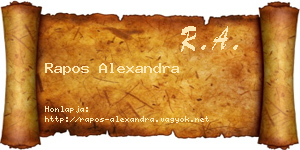 Rapos Alexandra névjegykártya